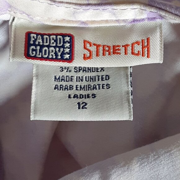 Faded Glory Stretch Dress Size 12, Sleeveless, Purple & White, Zipper closure - Picture 3 of 7